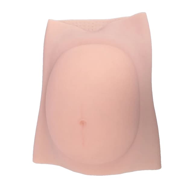 Silikone Gravid Mave, Medicinsk Kvalitet Silikone, Realistisk Design, Behagelig Pasform,Elfenben Hvid, September