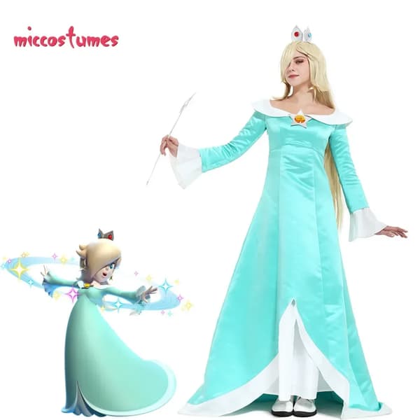 Prinsesse Cosplay Kostume, Lyseblå Kjole, Komplet Tilbehørssæt,HIMMELBLÅ, S