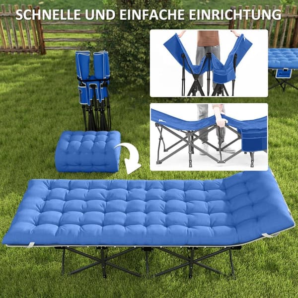 Sammenklappelig Seng, 190x65x37 cm, Blå