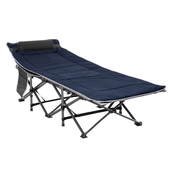 Camping Seng, 188x64.5x53 cm, Mørkeblå+Grå