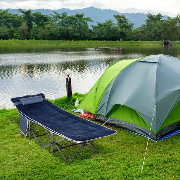 Sammenklappelig Camping Seng, 188x64.5x53 cm, Mørkeblå
