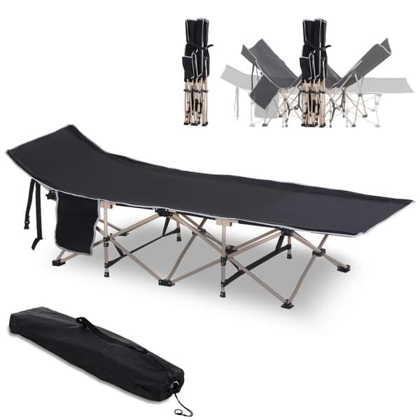 Camping Seng, 190x68x52 cm, Sort