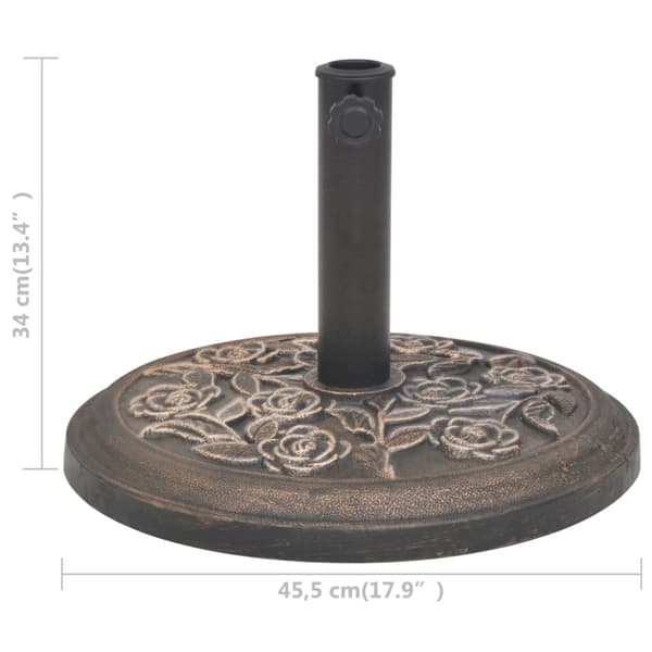 vidaXL Parasollfot harpiks rund bronse 9 kg