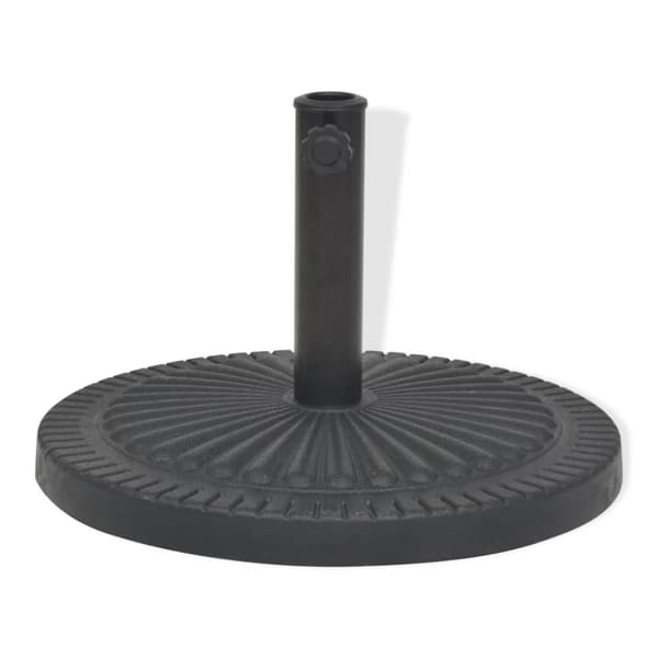 vidaXL Parasollfot harpiks rund svart 14 kg