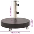 Miniatyrbilde 7 av 9: vidaXL Parasollfot granitt rund 30 kg svart