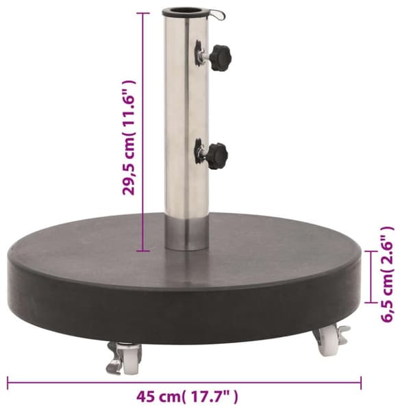 vidaXL Parasollfot granitt rund 30 kg svart