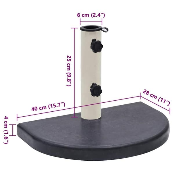 vidaXL Parasollfot svart 40x28x4 cm granitt