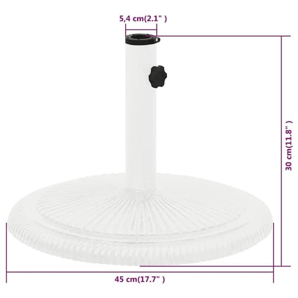 vidaXL parasolfod 45x45x30 cm støbejern hvid