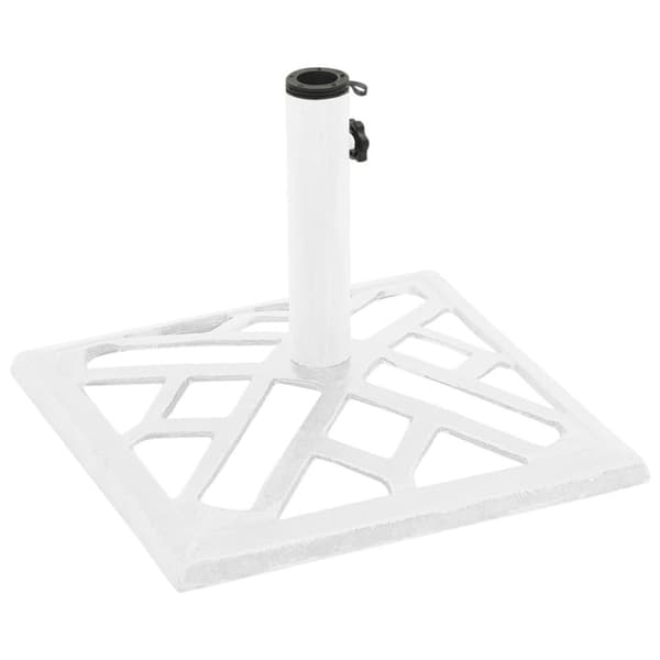 vidaXL Parasollbase hvit 44x44x31 cm støpejern