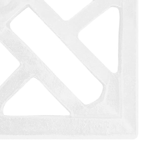 vidaXL Parasollbase hvit 44x44x31 cm støpejern