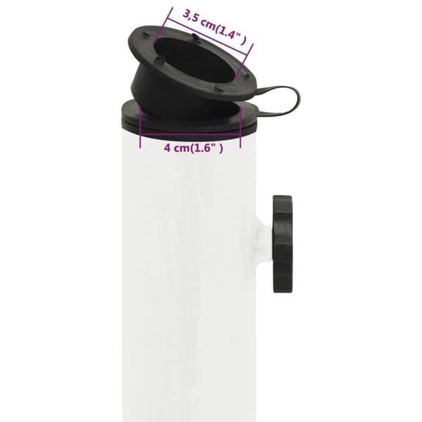 vidaXL Parasollbase hvit 44x44x31 cm støpejern