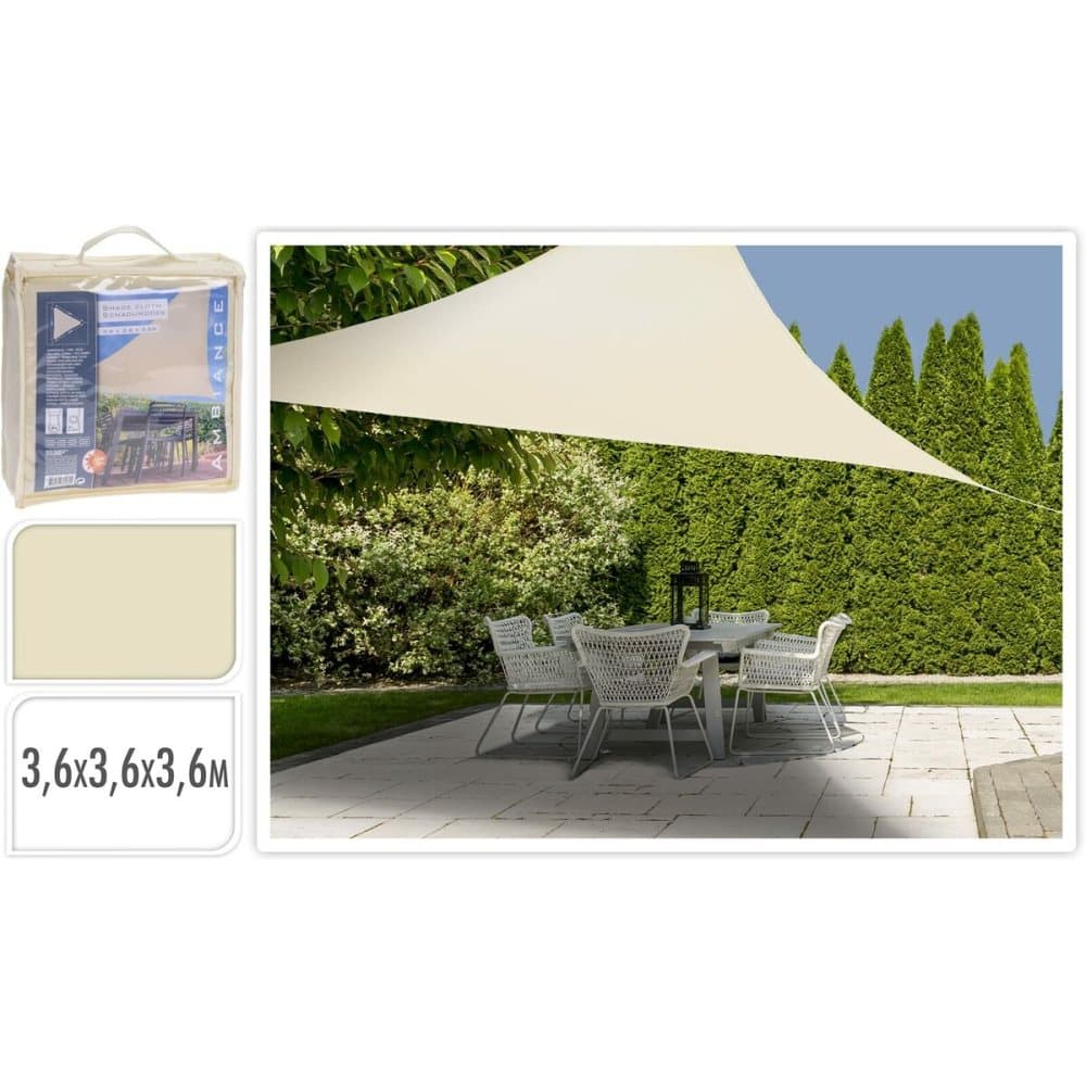 Markis Ambiance Triangulär Kräm Textil (3,6 x 3,6 x 3,6 m)