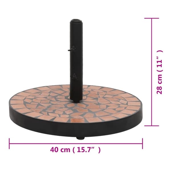 vidaXL Parasollfot terrakotta rund 12 kg