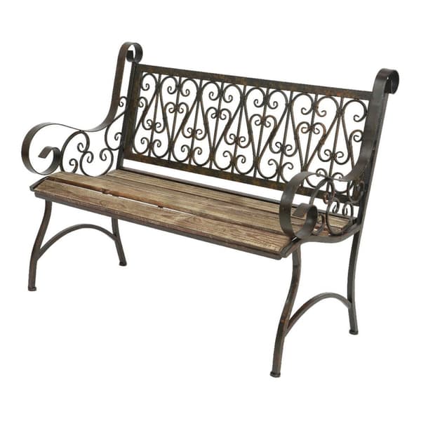 Penkki Bordeaux Luonnollinen Musta Puu Rauta (115 x 59 x 91 cm)