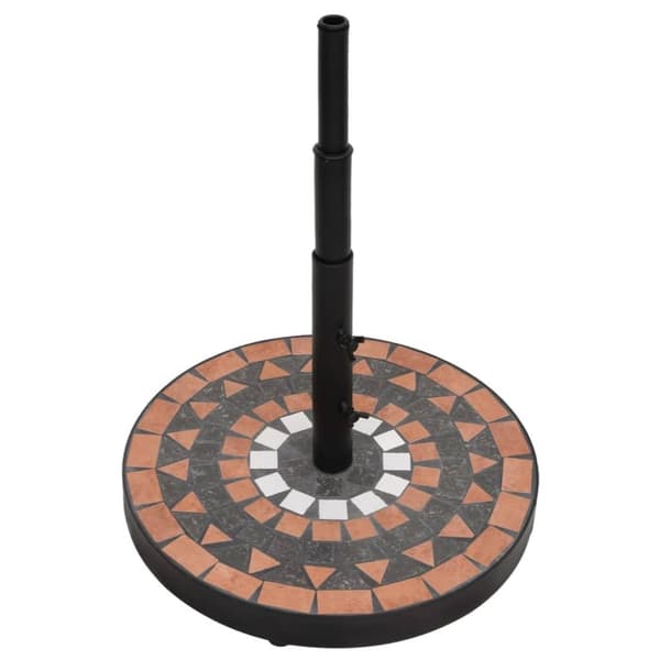 vidaXL Parasollfot terrakotta og hvit rund 12 kg