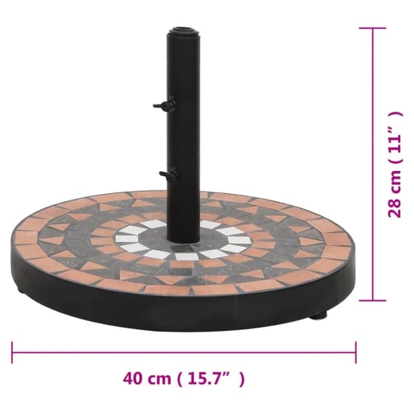 vidaXL Parasollfot terrakotta og hvit rund 12 kg