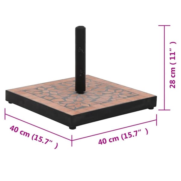 vidaXL Aurinkovarjon jalka terrakotta neliö 12 kg