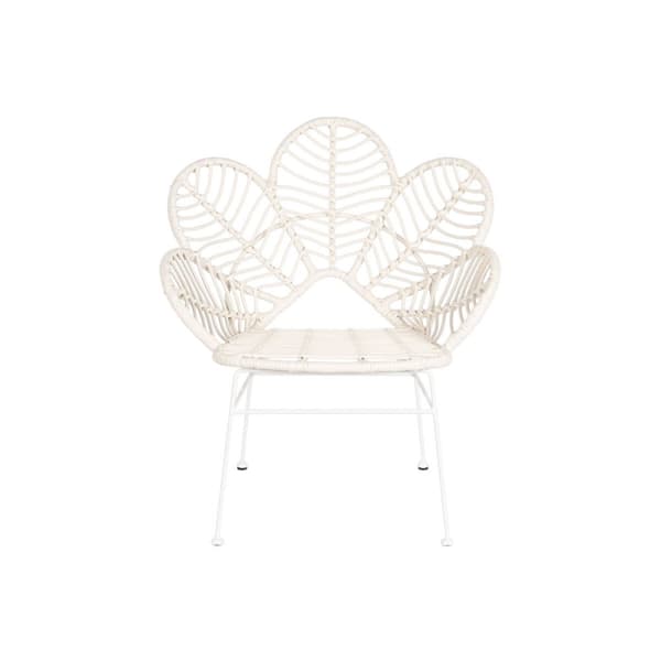 Vrtni stol DKD Home Decor 76 x 67 x 86 cm Metal syntetisk spanskrør Hvid