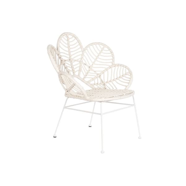 Vrtni stol DKD Home Decor 76 x 67 x 86 cm Metal syntetisk spanskrør Hvid