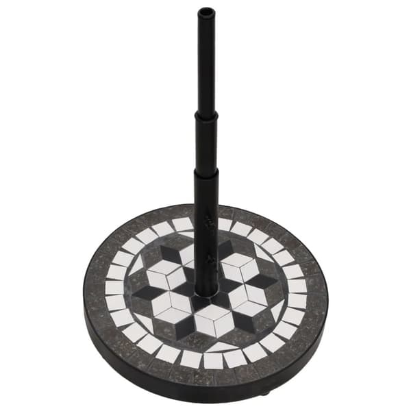 vidaXL Parasollfot svart og hvit rund 12 kg