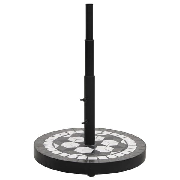 vidaXL Parasollfot svart og hvit rund 12 kg