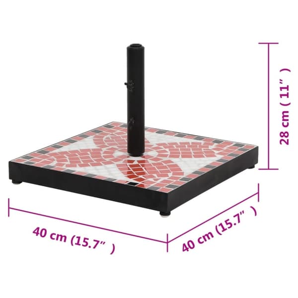 vidaXL parasolfod 12 kg firkantet terrakotta og hvid
