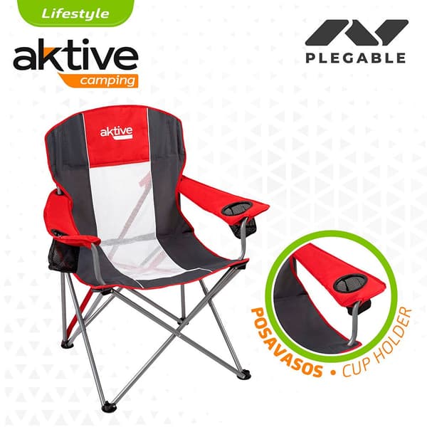 Aktive Stol Camping Plegable 60x58.5x98 Cm Rød