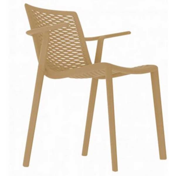 Resol Stol Med Armar Netkat Beige