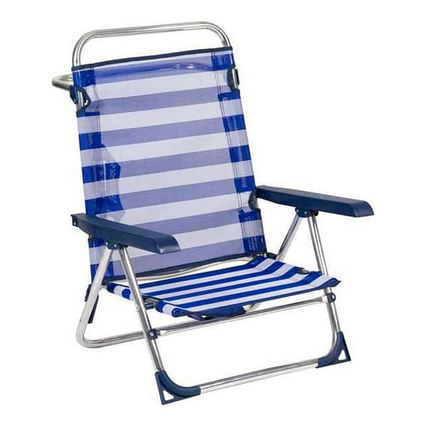 Alco Multipurnation Aluminium Strandstol Med Håndtag Og Foldbart Bagben 79.5x59.5x56 Cm Blå,Søvfarvet