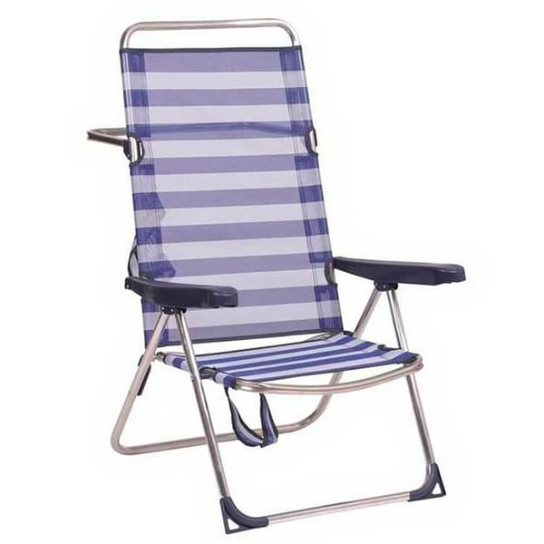 Alco Multipuro Aluminium Strandsäng Med Hantera 65x60x100 Cm Blå,Silver