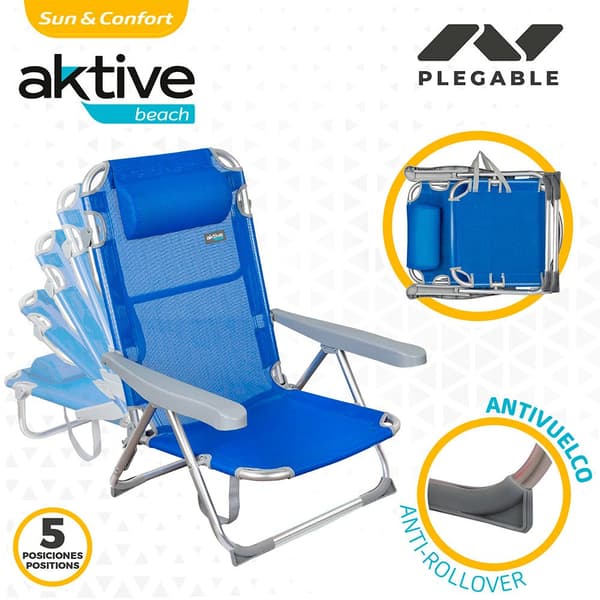 Aktive Hög Solstol Textile 62x60x90 Cm Blå