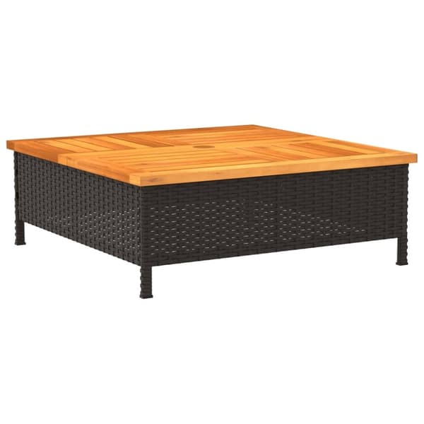 vidaXL Aurinkovarjon jalustasuoja musta 70x70x25 cm PP ja akasiapuu