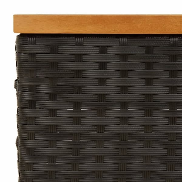 vidaXL Aurinkovarjon jalustasuoja musta 70x70x25 cm PP ja akasiapuu