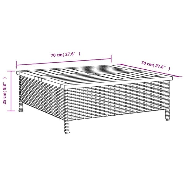 vidaXL Aurinkovarjon jalustasuoja musta 70x70x25 cm PP ja akasiapuu