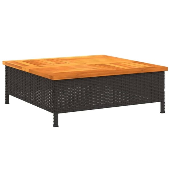 vidaXL Aurinkovarjon jalustasuoja musta 70x70x25 cm PP ja akasiapuu