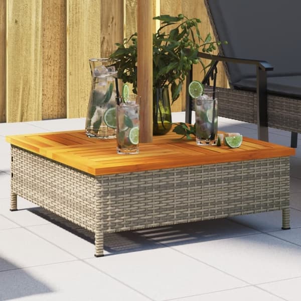 vidaXL Aurinkovarjon jalustasuoja harmaa 70x70x25 cm PR ja akasiapuu