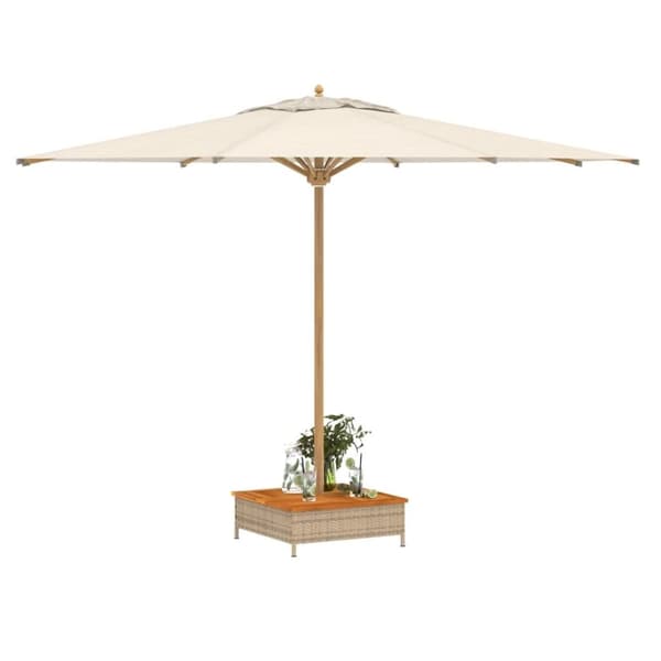 vidaXL Skydd för parasollfot beige 70x70x25cm konstrottning och akacia