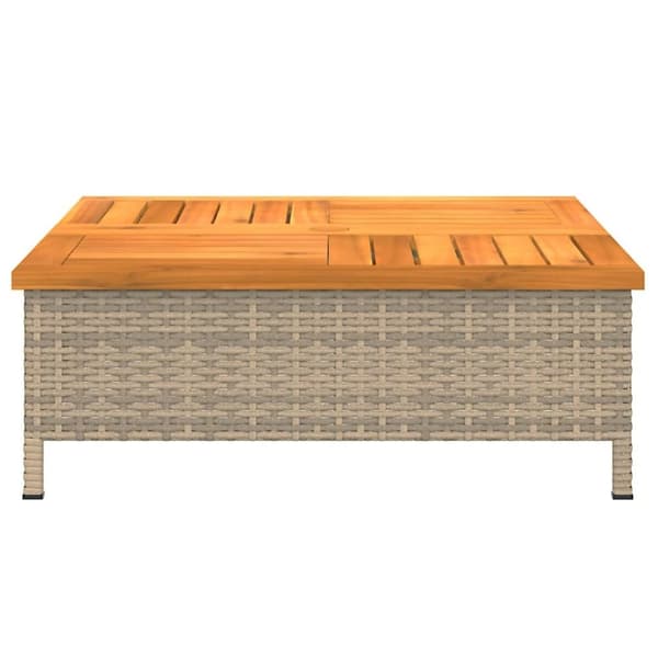 vidaXL Skydd för parasollfot beige 70x70x25cm konstrottning och akacia