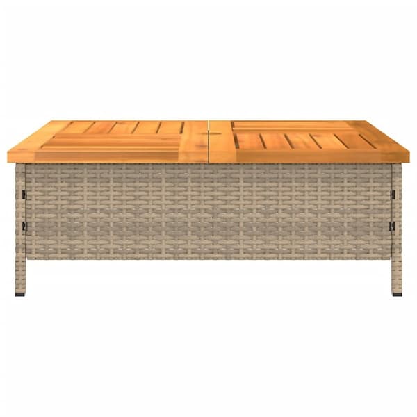vidaXL Skydd för parasollfot beige 70x70x25cm konstrottning och akacia