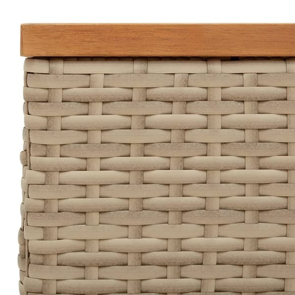 vidaXL Skydd för parasollfot beige 70x70x25cm konstrottning och akacia