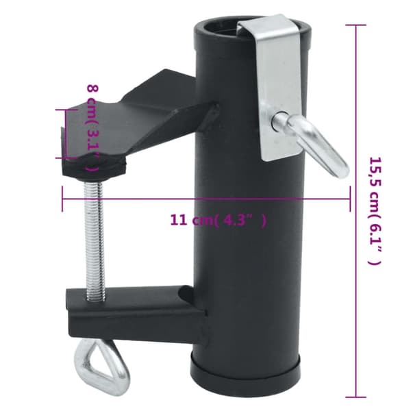 vidaXL Parasollklemmer for balkong 2 stk 25-38 mm stål