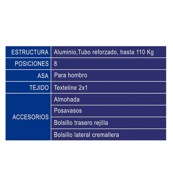 Atosa Strandstol High 106x47x45 Cm Texteline 2x1 Sailor