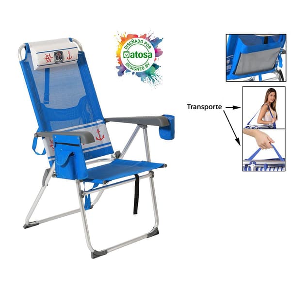 Atosa Strandstol High 106x47x45 Cm Texteline 2x1 Sailor