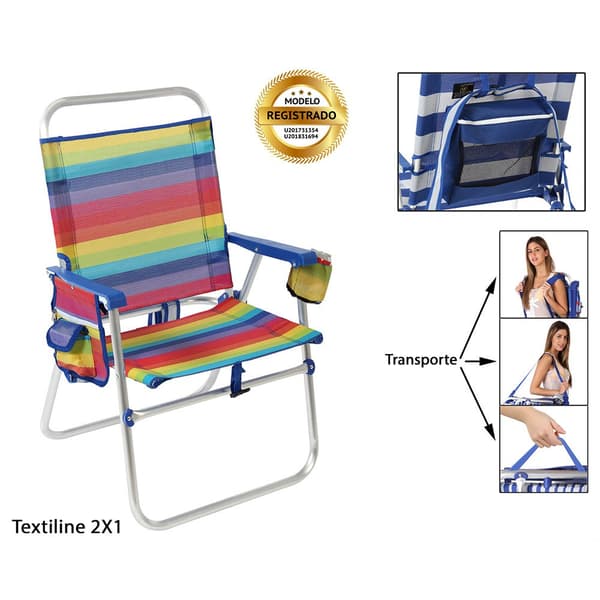 Atosa Fixed High Aluminium 22 Mm Textiline 2x1 51x56x37/88 Cm Strandstol