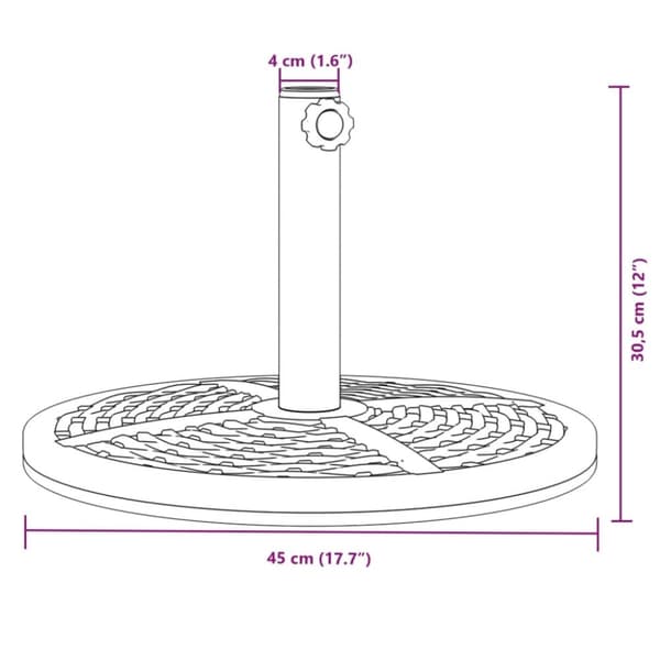 vidaXL parasolfod Ø38/48 mm stænger 12 kg rund