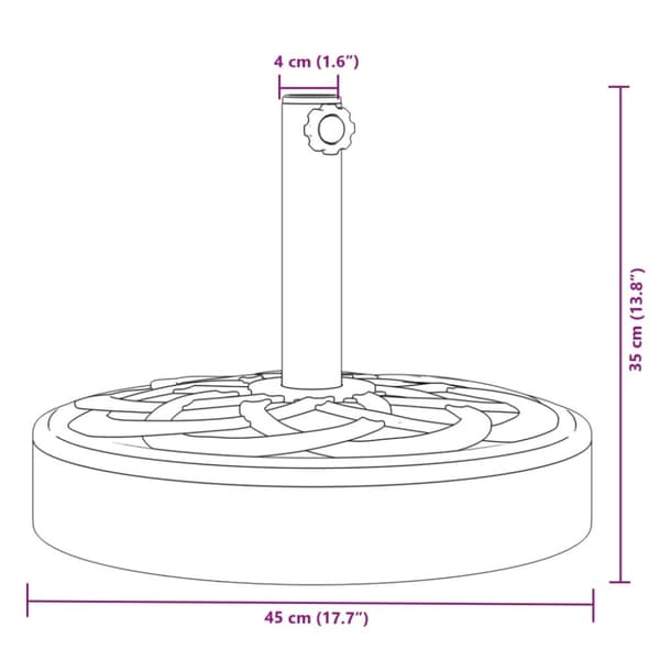 vidaXL Parasollfot for Ø38 / 48 mm stenger 25 kg rund