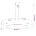 Miniatyrbilde 8 av 9: vidaXL Parasollfot med hjul for Ø38 / 48 mm stenger 25 kg rund
