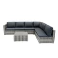 Pikkukuva 2 / 11: Rattan Modular Garden Furniture Set & Storage Box Sofa Sectional Chairs With Cushions Coffee Table Waterproof Lining Chest Gas Lift Lid Wheels Outdoor