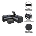 Pikkukuva 11 / 11: Rattan Modular Garden Furniture Set & Storage Box Sofa Sectional Chairs With Cushions Coffee Table Waterproof Lining Chest Gas Lift Lid Wheels Outdoor