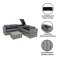 Pikkukuva 11 / 11: Rattan Modular Garden Furniture Set & Storage Box Sofa Sectional Chairs With Cushions Coffee Table Waterproof Lining Chest Gas Lift Lid Wheels Outdoor